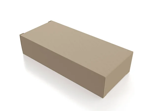 白い背景にパッケージボックス 3Dイラスト — ストック写真
