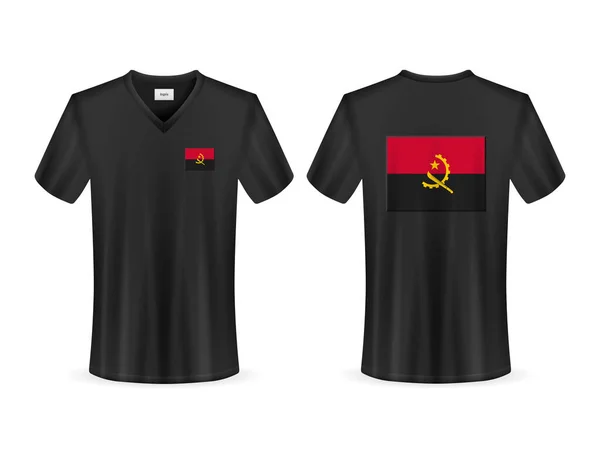 Shirt Angola Flag White Background Vector Illustration — Stock Vector