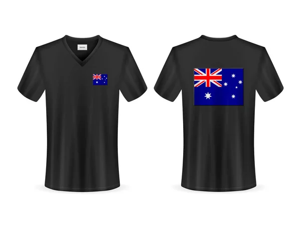 stock vector T-shirt with Australia flag on a white background. Vector illustration.