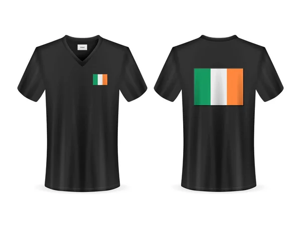 Shirt Flagą Irlandii Białym Tle Ilustracja Wektora — Wektor stockowy