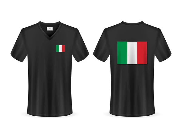 Shirt Com Bandeira Itália Sobre Fundo Branco Ilustração Vetorial — Vetor de Stock