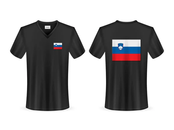 Shirt Slovenia Flag White Background Vector Illustration — Stock Vector