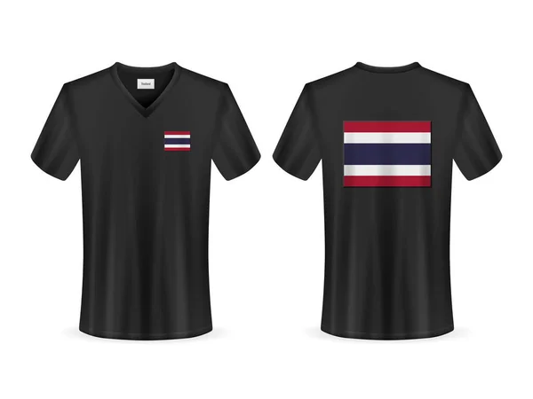 Shirt Σημαία Της Ταϊλάνδης Λευκό Φόντο Εικονογράφηση Διανύσματος — Διανυσματικό Αρχείο