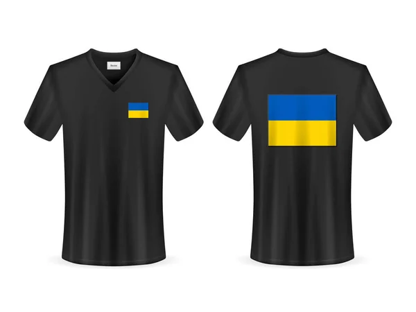 Shirt Con Bandiera Ucraina Sfondo Bianco Illustrazione Vettoriale — Vettoriale Stock