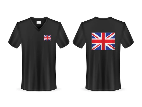 Shirt Brytyjską Flagą Białym Tle Ilustracja Wektora — Wektor stockowy