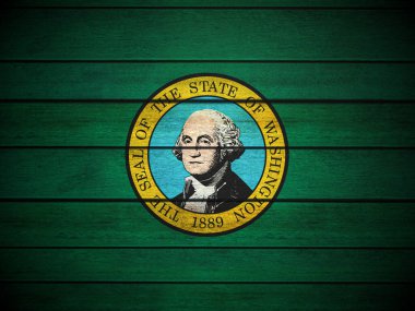 Tahta Washington bayrağı geçmişi. 3d illüstrasyon.