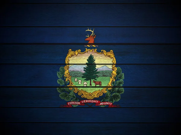 Houten Vermont Vlag Achtergrond Illustratie — Stockfoto