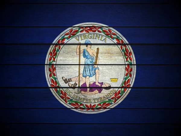 Wooden Virginia Flag Background Illustration — Stock Photo, Image