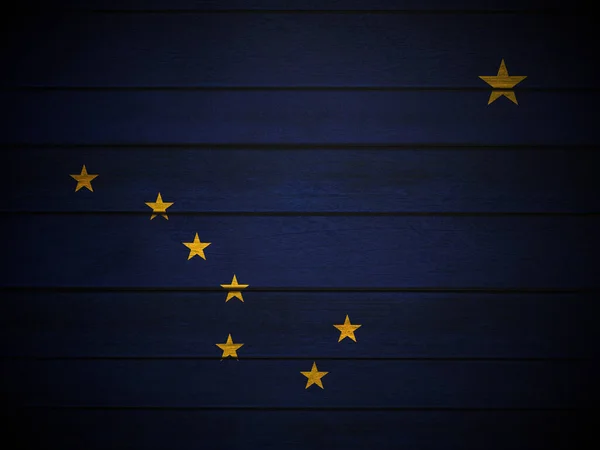 伍登阿拉斯加旗背景 3D说明 — 图库照片