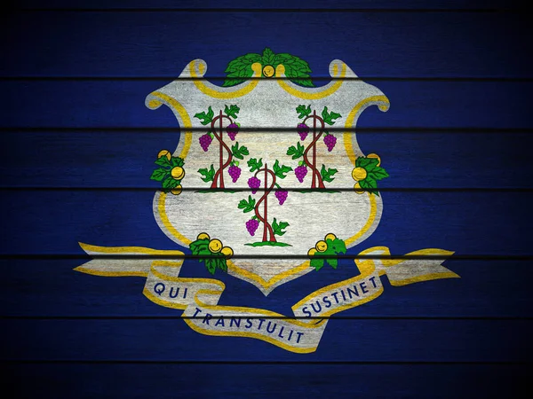 Trä Connecticut Flagga Bakgrund Illustration — Stockfoto