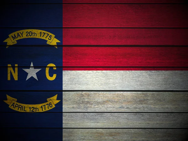 Wooden North Carolina flag background. 3d illustration.