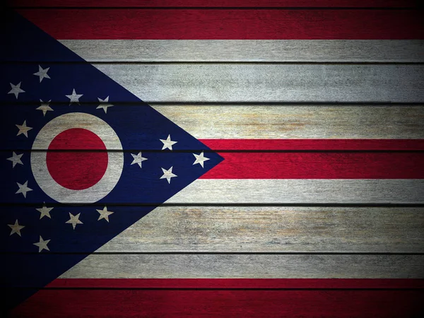 Wooden Ohio flag background. 3d illustration.