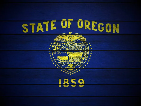 Wooden Oregon Flag Background Illustration — Stock Photo, Image