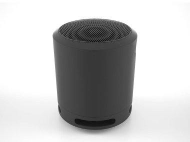 Beyaz arka planda bluetooth hoparlörü. 3d illüstrasyon.