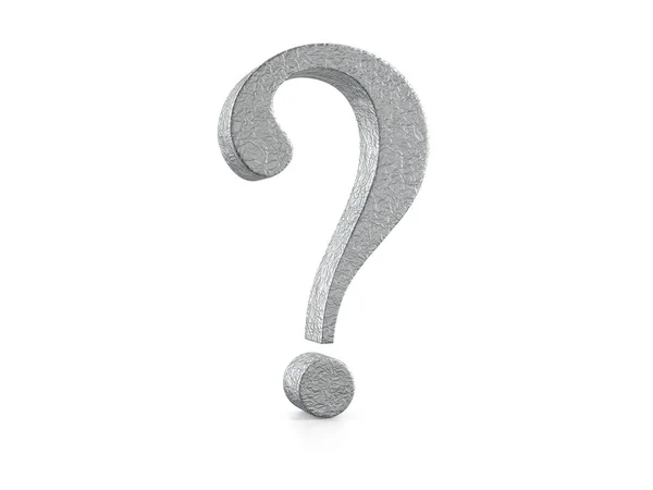 Foil Question Symbol White Background Illustration — Stock Photo, Image