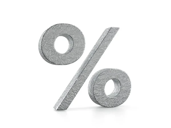 Prozentsatz Symbol Folie Auf Weißem Hintergrund Illustration — Stockfoto