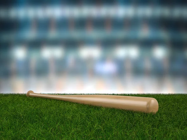 Baseball Bat Grass Background Illustration — Stock Photo, Image