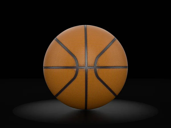Basket Boll Svart Bakgrund Illustration — Stockfoto