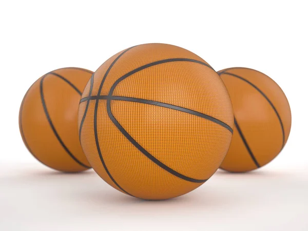 Balles Basket Sur Fond Blanc Illustration — Photo