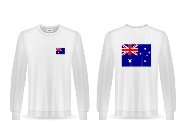 白色背景上印有澳大利亚国旗的汗衫 矢量说明 — 图库矢量图片