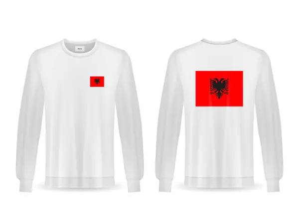 Sweatshirt Mit Albanischer Flagge Auf Weißem Hintergrund Vektorillustration — Stockvektor