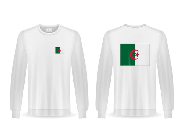 Sweatshirt Algeria Flag White Background Vector Illustration — Stock Vector