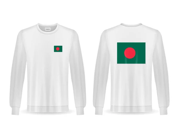 Sweatshirt Med Bangladesh Flagga Vit Bakgrund Vektorillustration — Stock vektor