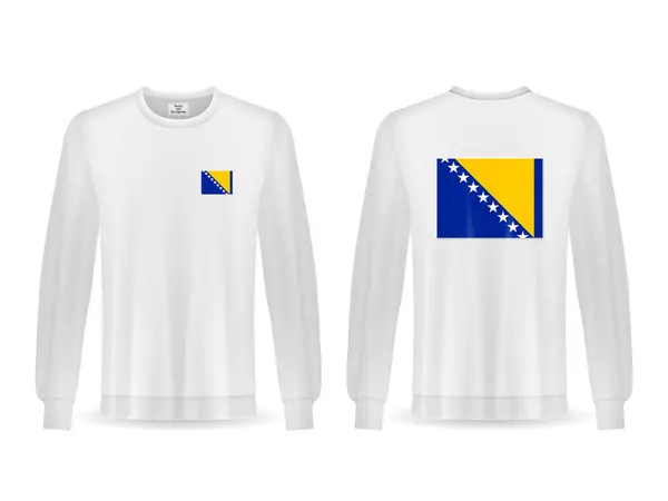 Camisola Com Bandeira Bósnia Herzegovina Sobre Fundo Branco Ilustração Vetorial — Vetor de Stock