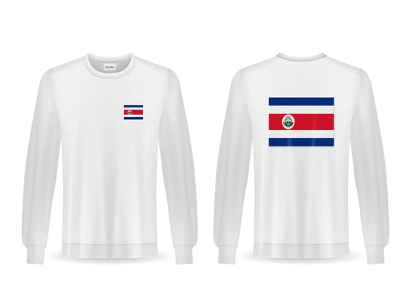 Felpa Con Bandiera Costa Rica Sfondo Bianco Illustrazione Vettoriale — Vettoriale Stock