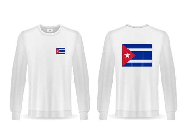 Sweatshirt Met Cuba Vlag Een Witte Achtergrond Vectorillustratie — Stockvector