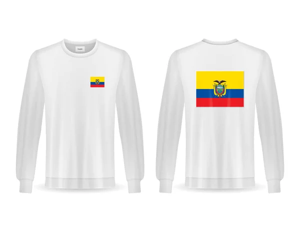 Sudadera Con Bandera Ecuador Sobre Fondo Blanco Ilustración Vectorial — Vector de stock