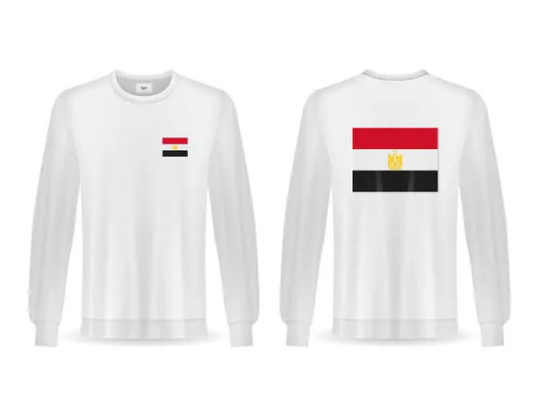 Felpa Con Bandiera Egiziana Sfondo Bianco Illustrazione Vettoriale — Vettoriale Stock