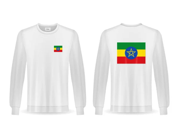 Beyaz Arka Planda Etiyopya Bayrağı Olan Bir Kazak Vektör Illüstrasyonu — Stok Vektör