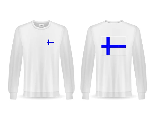 Sweatshirt Mit Finnland Flagge Auf Weißem Hintergrund Vektorillustration — Stockvektor