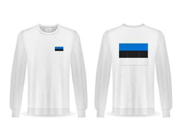 白底上有爱沙尼亚国旗的汗衫 矢量说明 — 图库矢量图片
