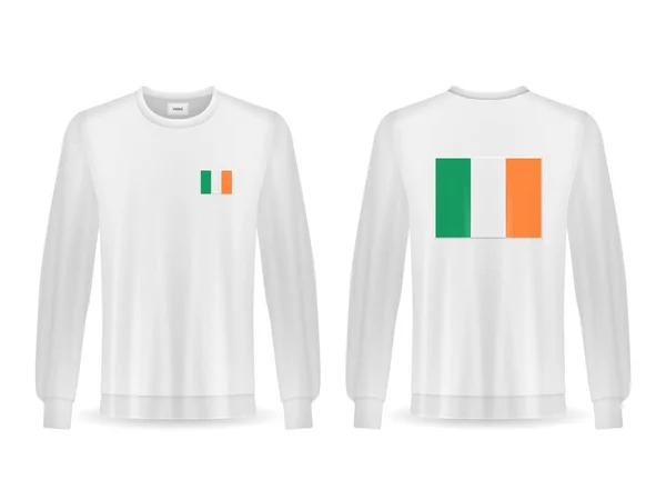 Sweatshirt Med Irland Flagga Vit Bakgrund Vektorillustration — Stock vektor