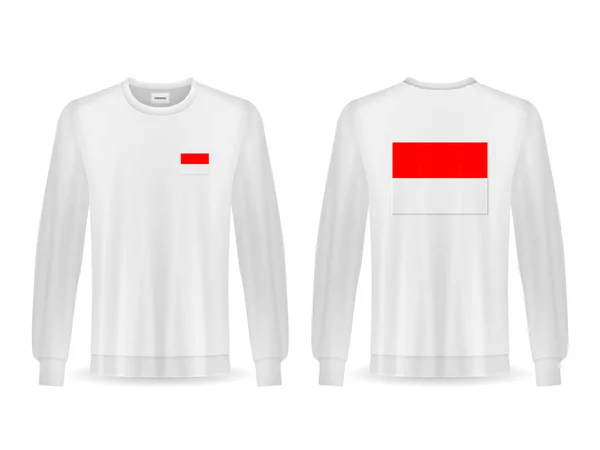 Sweatshirt Met Indonesische Vlag Een Witte Achtergrond Vectorillustratie — Stockvector