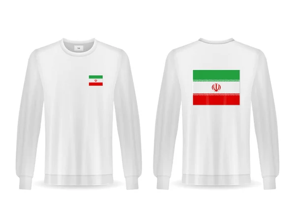 Stock vector Sweatshirt with Iran flag on a white background. Vector illustration.