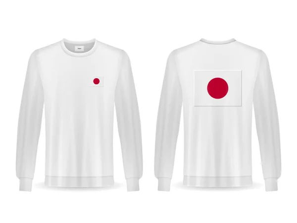 Sweatshirt Med Japan Flagga Vit Bakgrund Vektorillustration — Stock vektor