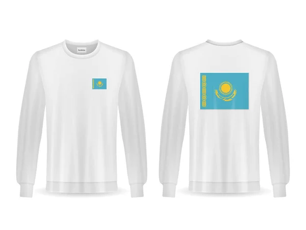 Sweatshirt Kazakhstan Flag White Background Vector Illustration — Stock Vector