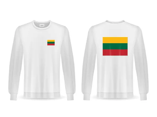Felpa Con Bandiera Lituana Sfondo Bianco Illustrazione Vettoriale — Vettoriale Stock
