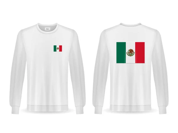 Sweatshirt Met Mexicaanse Vlag Een Witte Achtergrond Vectorillustratie — Stockvector