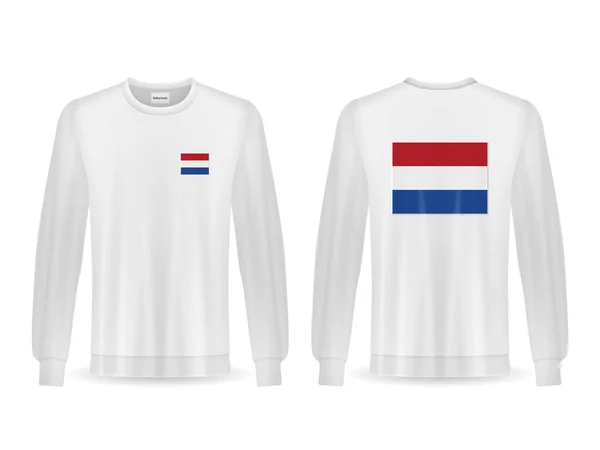Felpa Con Bandiera Olandese Sfondo Bianco Illustrazione Vettoriale — Vettoriale Stock