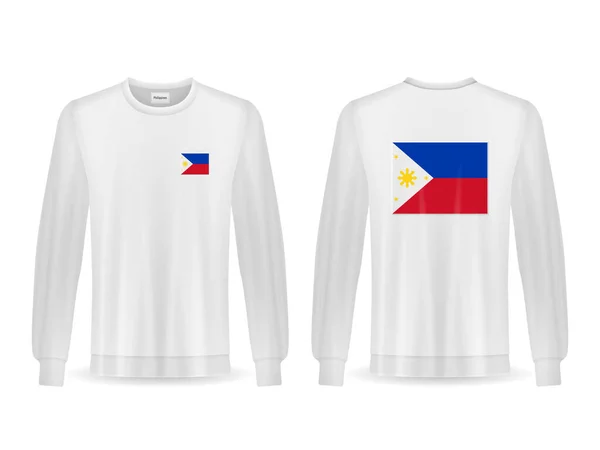 Sudadera Con Bandera Filipinas Sobre Fondo Blanco Ilustración Vectorial — Vector de stock