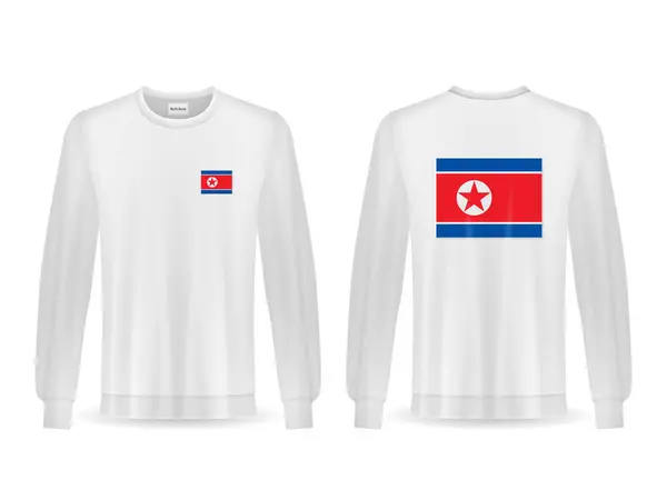 Sudadera Con Bandera Corea Del Norte Sobre Fondo Blanco Ilustración — Vector de stock