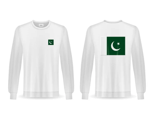 Felpa Con Bandiera Pakistana Sfondo Bianco Illustrazione Vettoriale — Vettoriale Stock