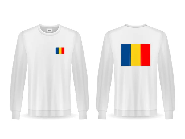 Bluza Rumuńską Flagą Białym Tle Ilustracja Wektora — Wektor stockowy