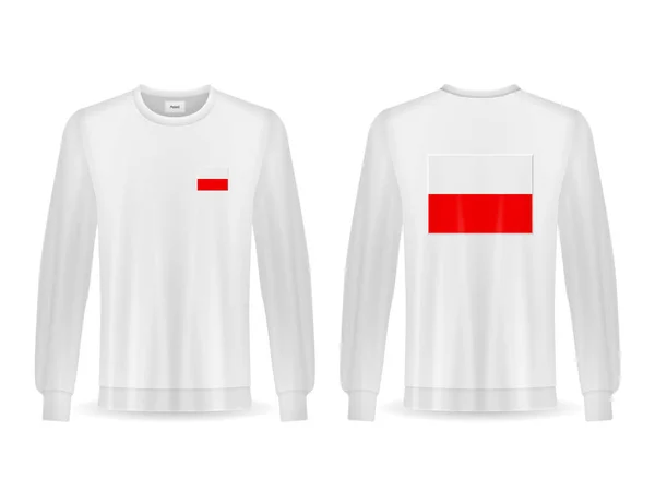 Sweatshirt Mit Polen Fahne Auf Weißem Hintergrund Vektorillustration — Stockvektor