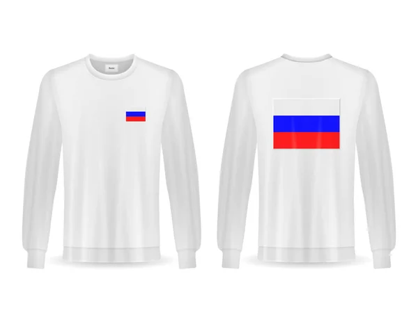 Sweatshirt Med Ryssland Flagga Vit Bakgrund Vektorillustration — Stock vektor