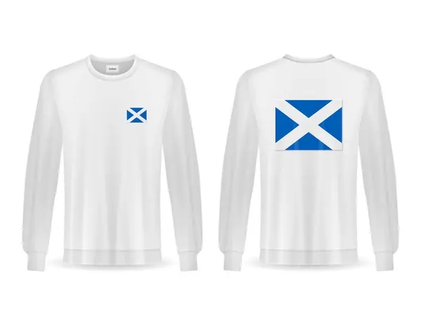 Pulóver Skót Zászlóval Fehér Háttérrel Vektorillusztráció — Stock Vector